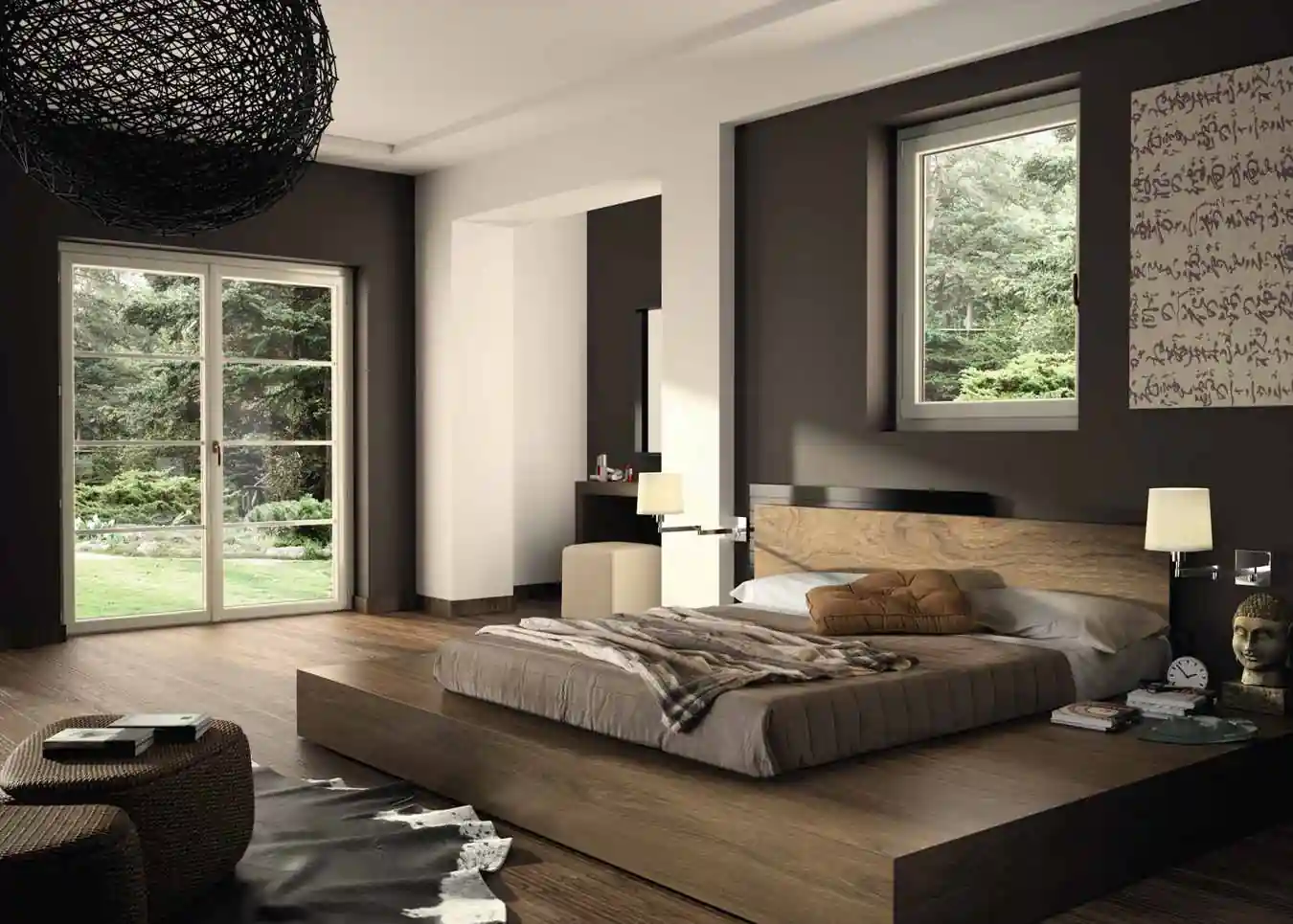 fenetre vue interieure dans une chambre